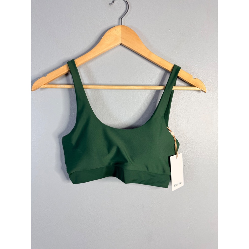 Quince Forest Green Scoop Bikini Top